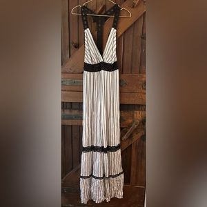Anthropologie Lilka Jaluit Striped Maxi Dress with Laced Racerback, size S